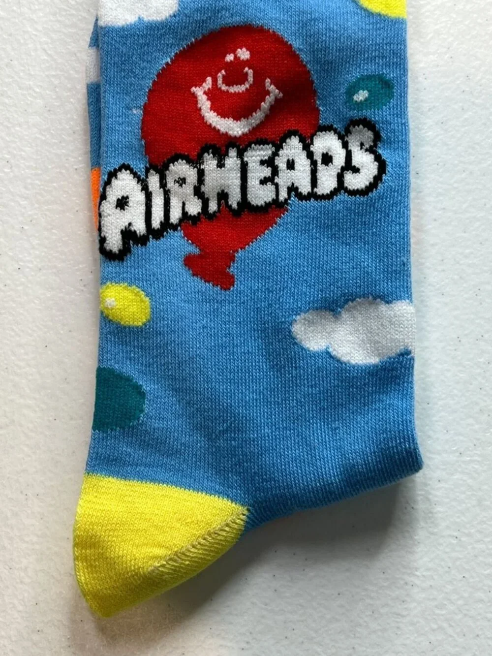 Airheads Candy Crew Socks Blue Yellow Novelty Unisex One Size NWT